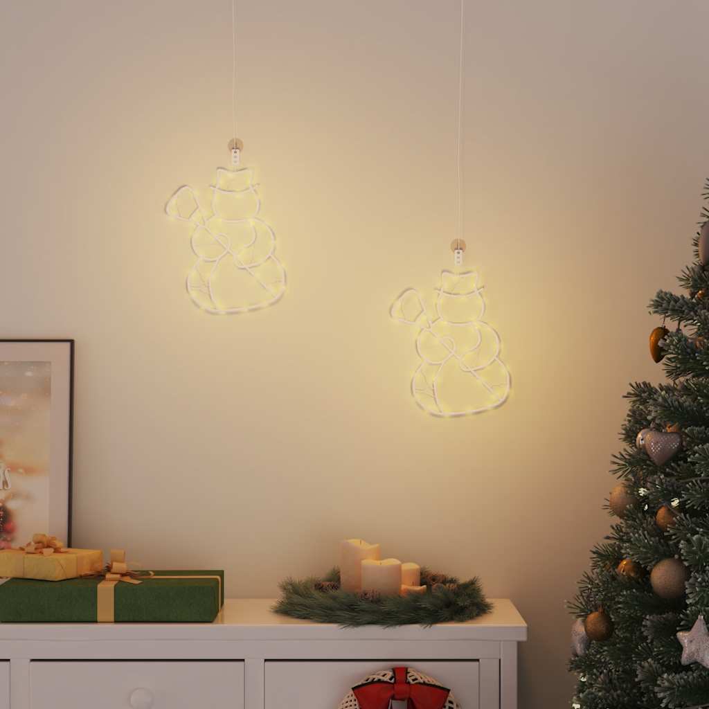 Kalėdiniai žibintai Snowman Silhouette 2 vnt 35LED šiltai balta