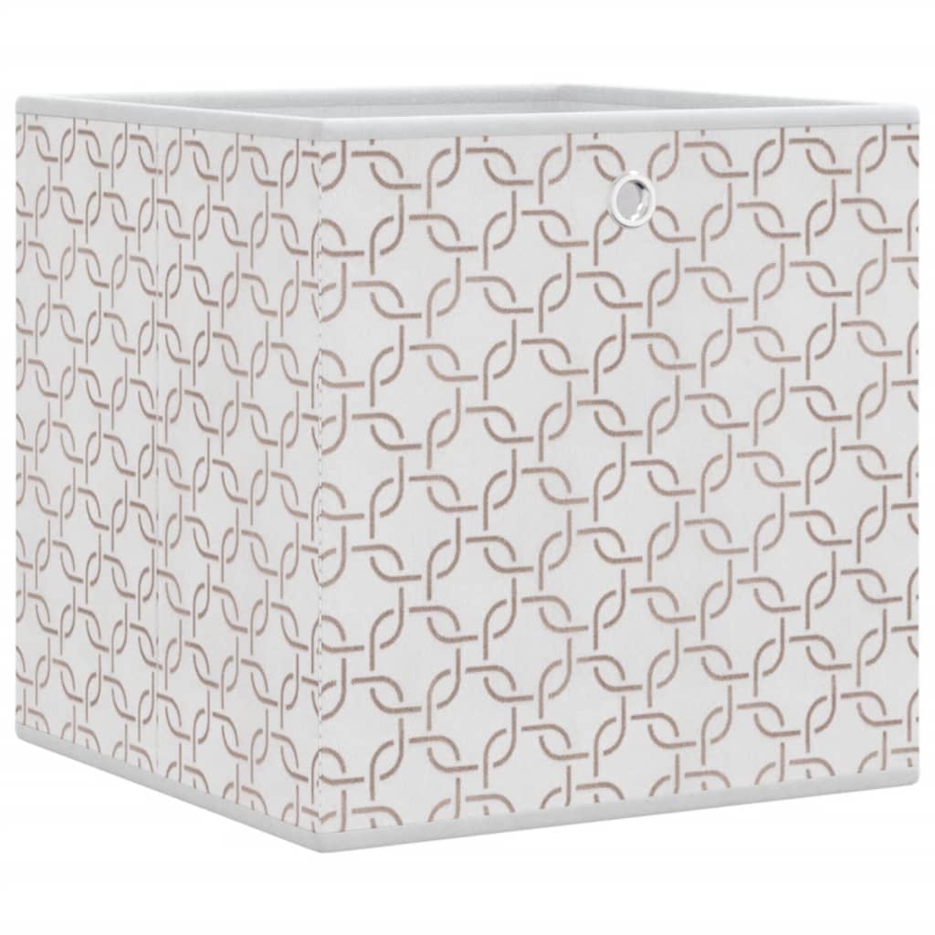 Foldable Storage Boxes, 10 pcs, Cream, 32x32x32cm, Fabric