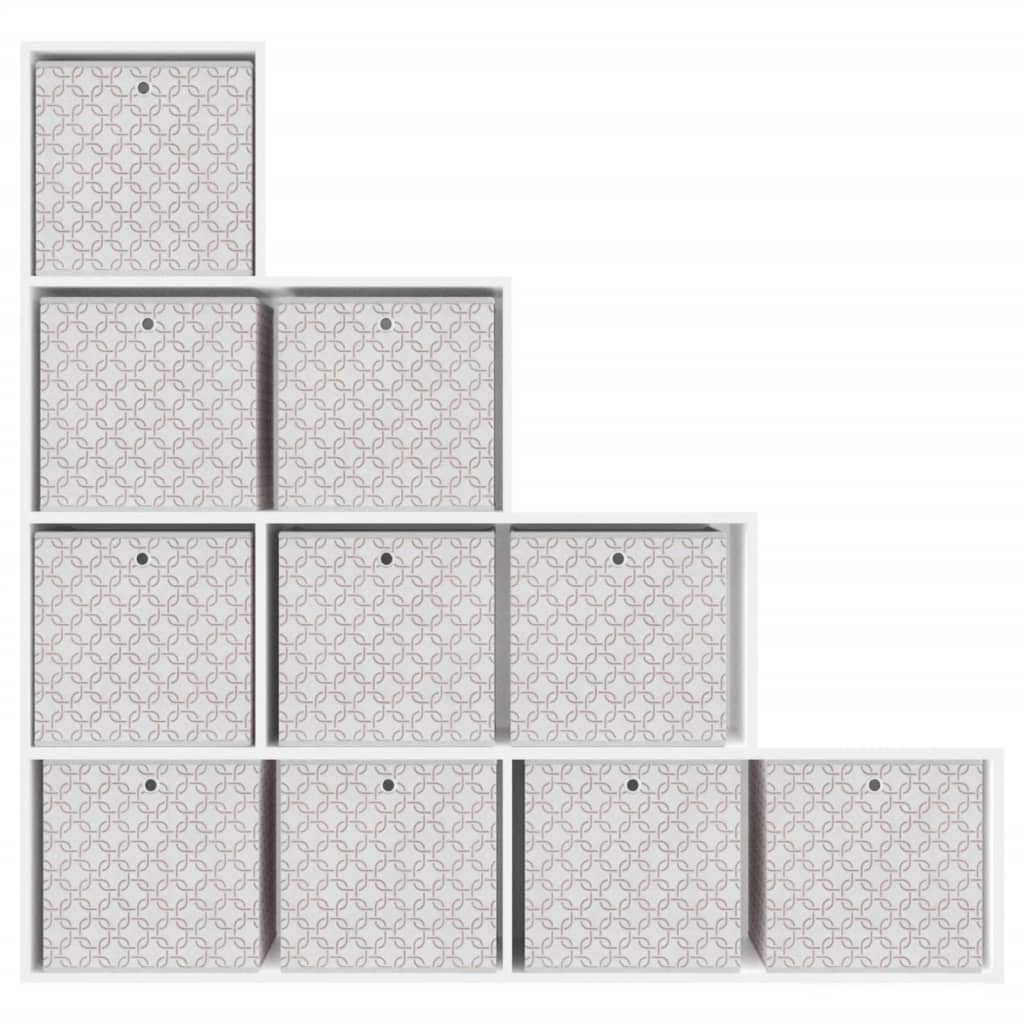 Foldable Storage Boxes, 10 pcs, Cream, 32x32x32cm, Fabric
