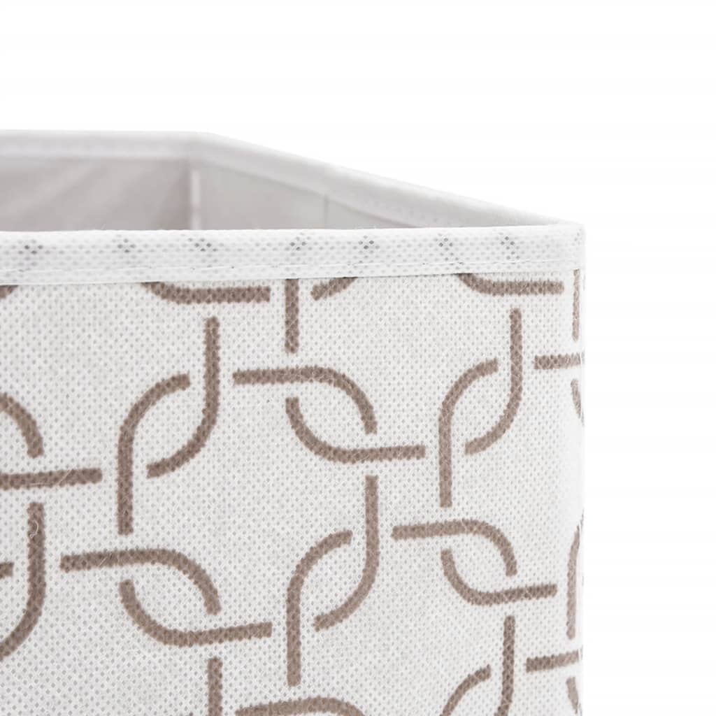 Foldable Storage Boxes, 10 pcs, Cream, 32x32x32cm, Fabric