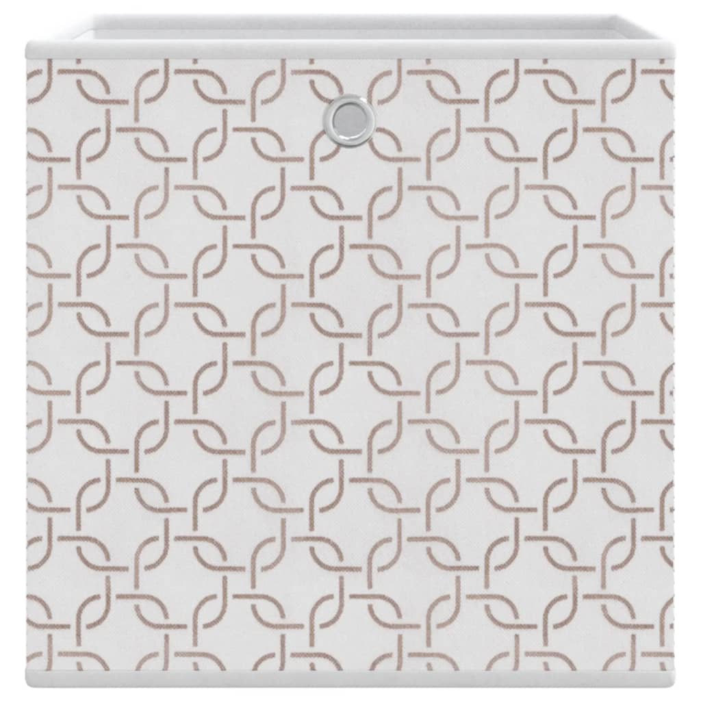 Foldable Storage Boxes, 10 pcs, Cream, 32x32x32cm, Fabric