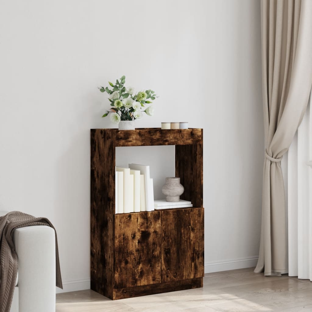Chest of drawers, smoky oak, 63x33x100cm, engineered wood