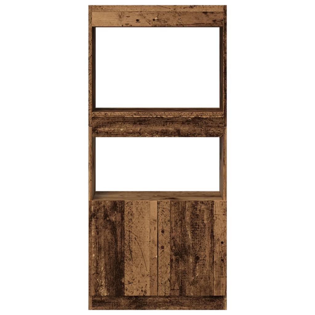 Chest of drawers, aged wood, 63x33x140cm, treated wood