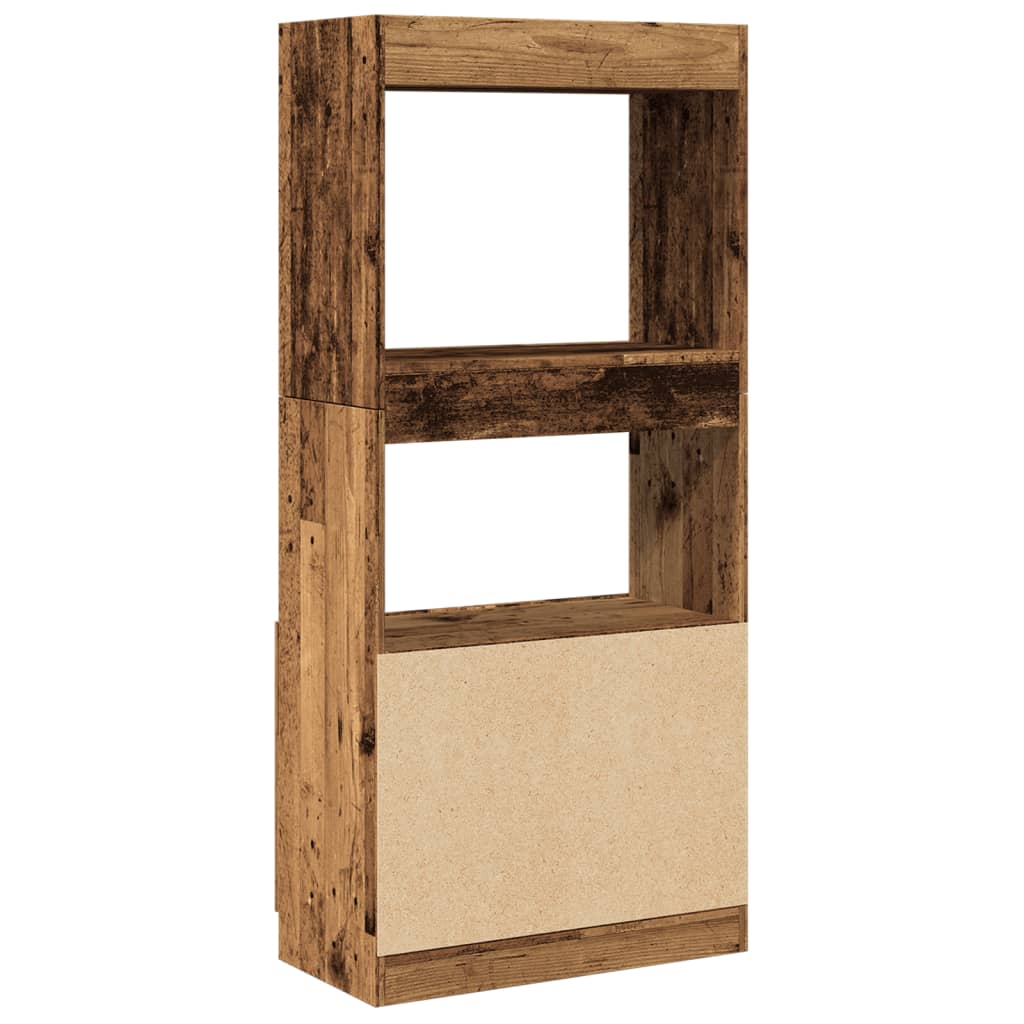Chest of drawers, aged wood, 63x33x140cm, treated wood