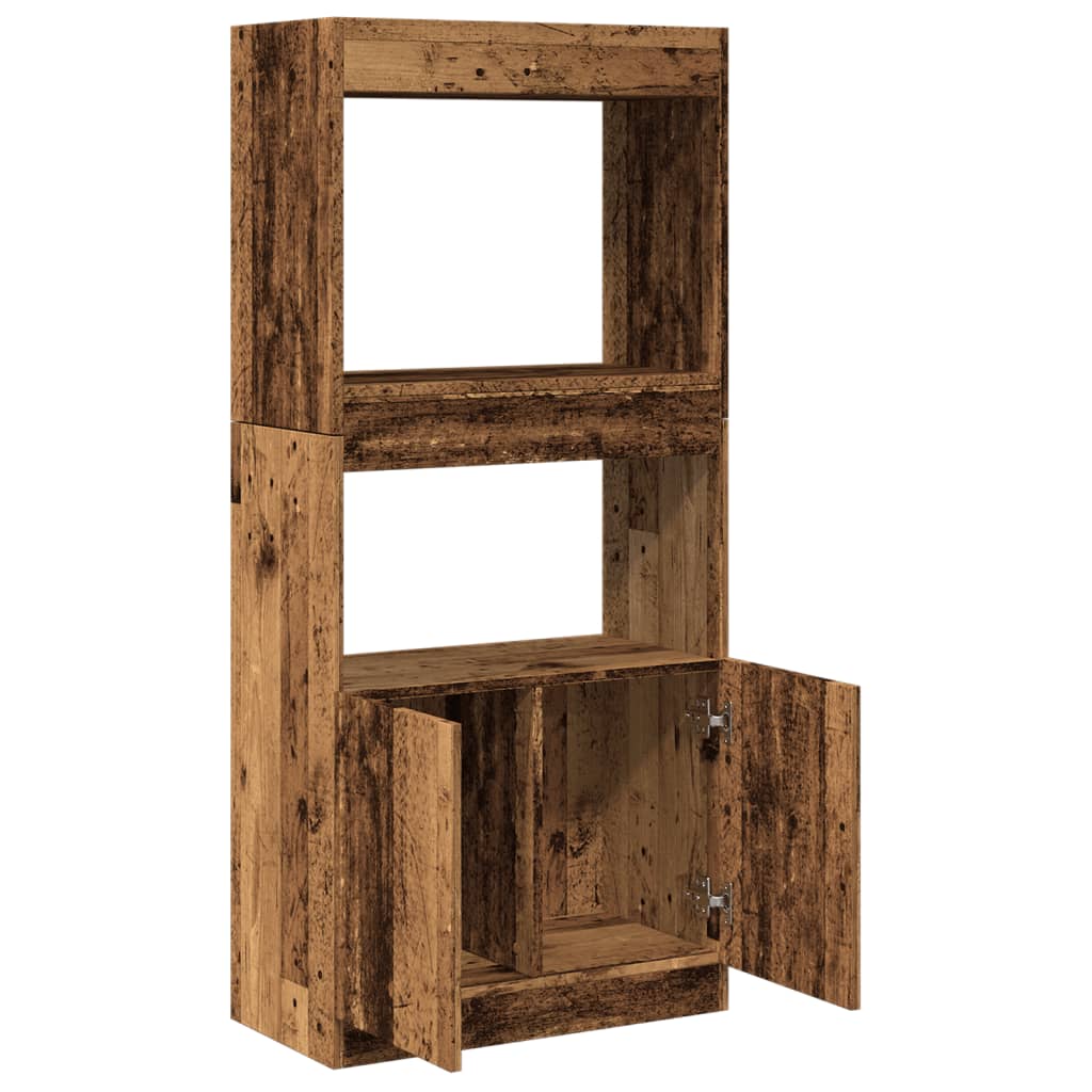 Chest of drawers, aged wood, 63x33x140cm, treated wood