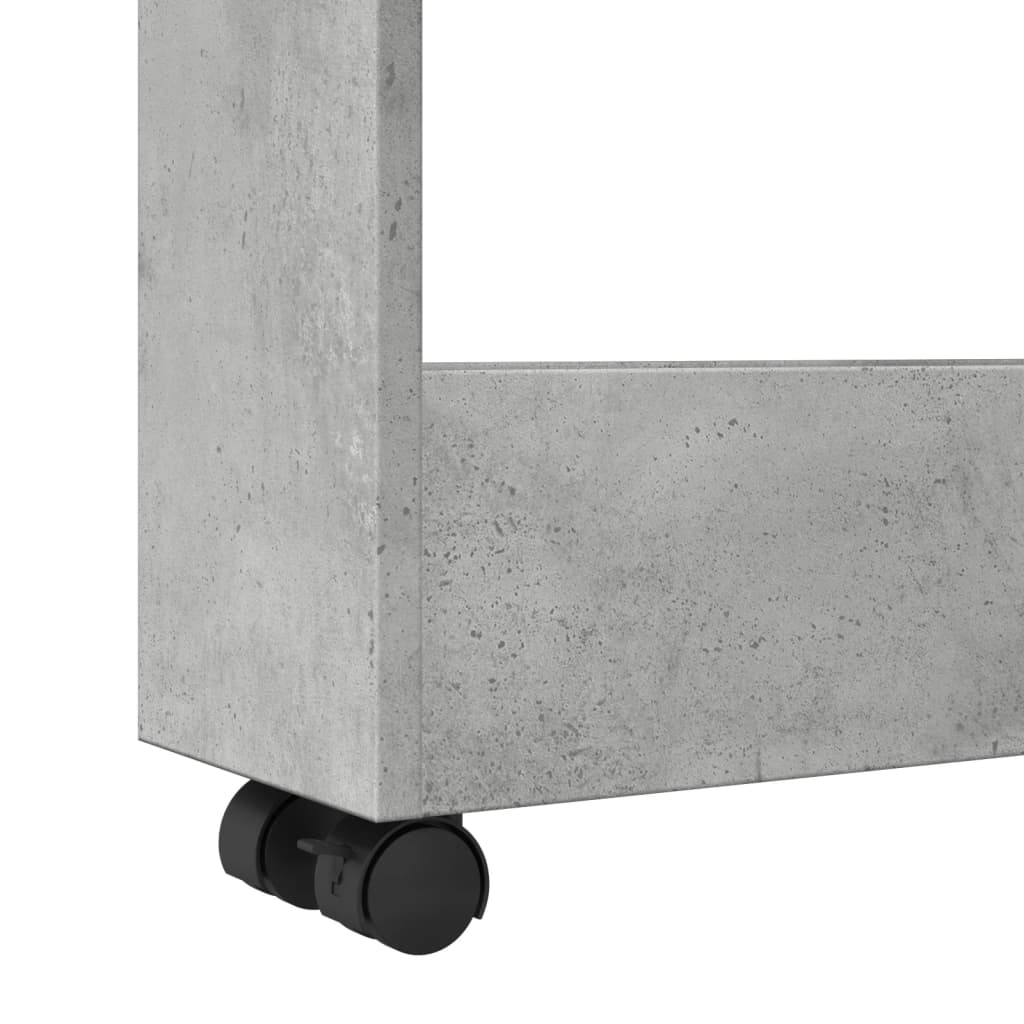 Narrow trolley for items, 3-tier, concrete, treated wood