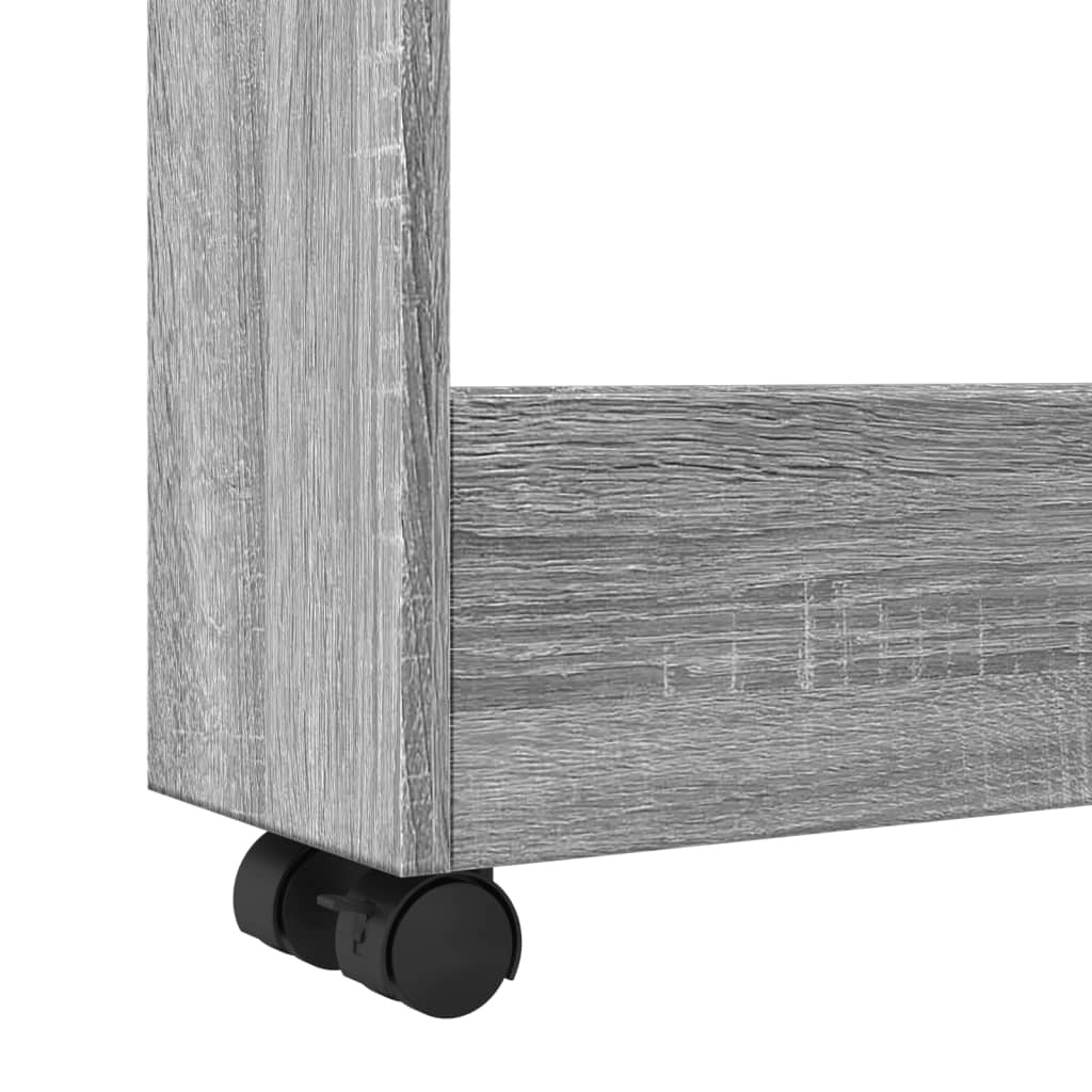 Narrow trolley for items, 3-tier, grey oak, wood