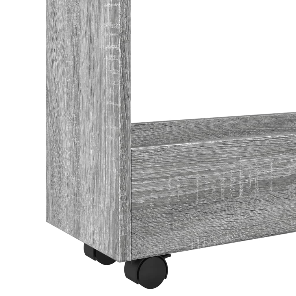 Narrow trolley for items, 3-tier, gray oak, wood