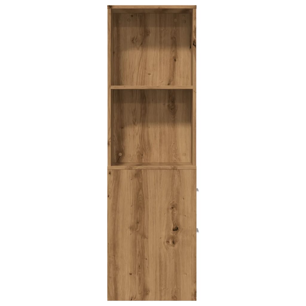Bathroom cabinet with wheels, artisan oak, wood