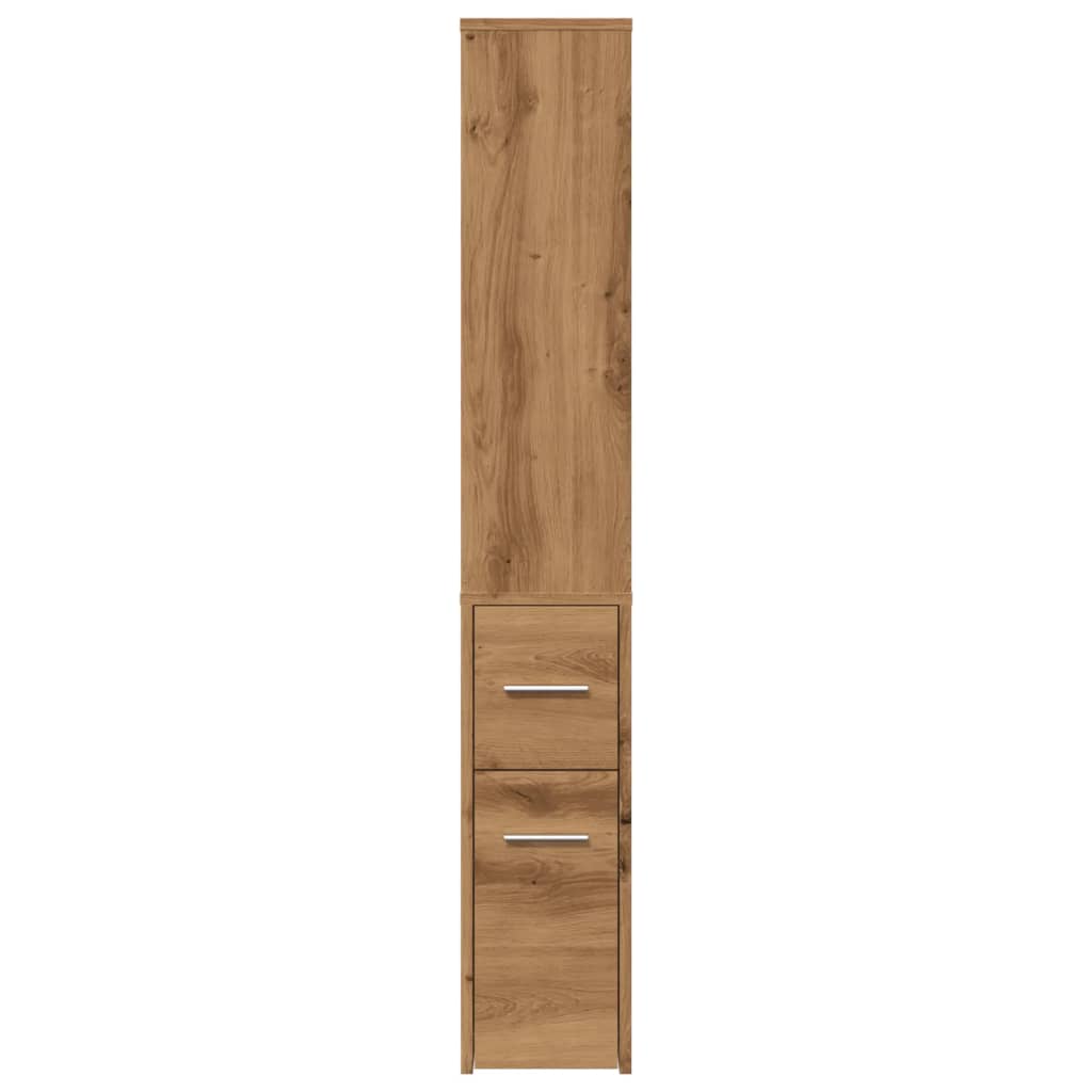 Bathroom cabinet with wheels, artisan oak, wood