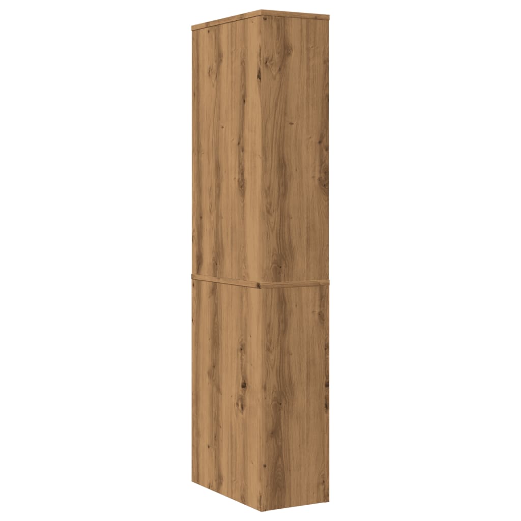 Bathroom cabinet with wheels, artisan oak, wood