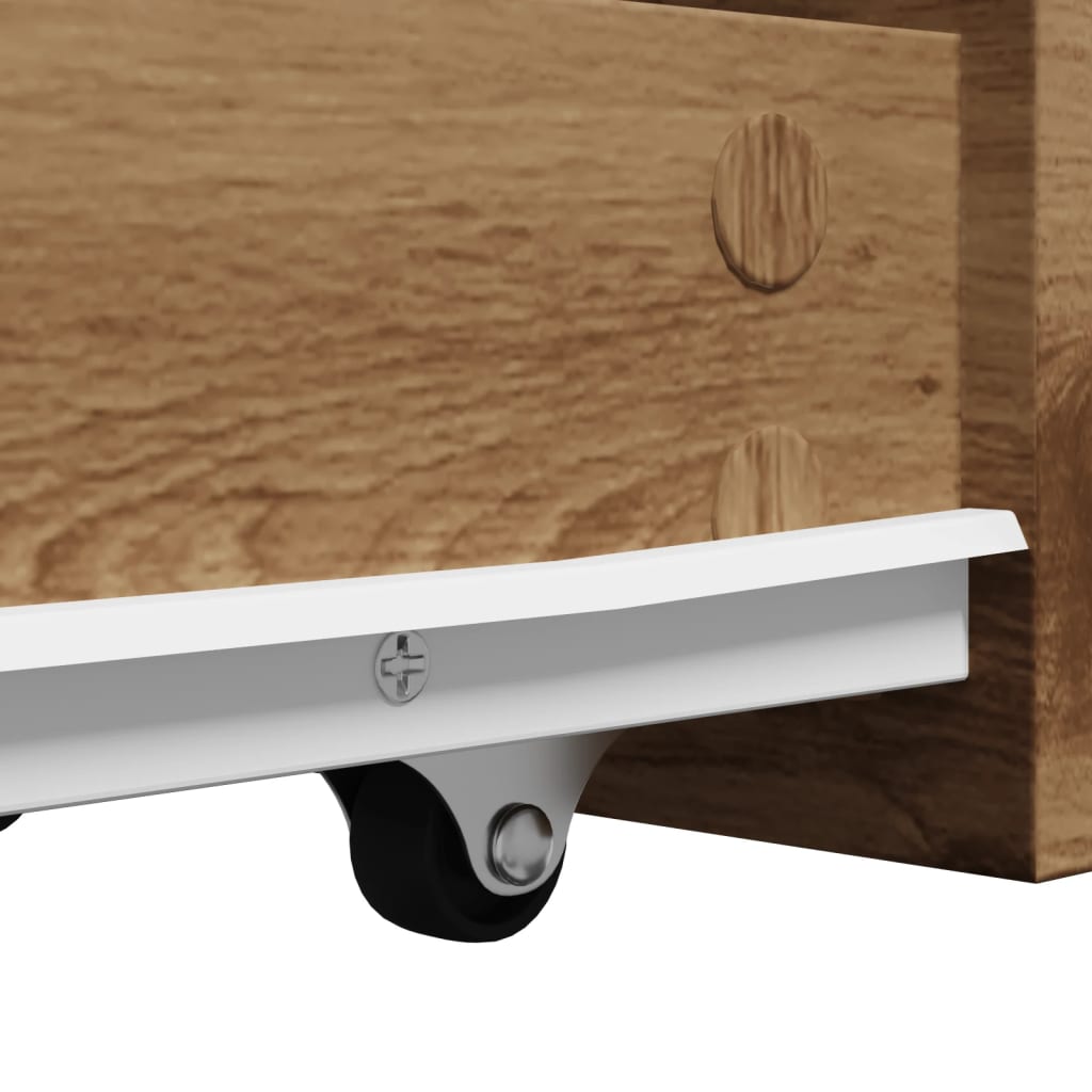 Bathroom cabinet with wheels, artisan oak, wood