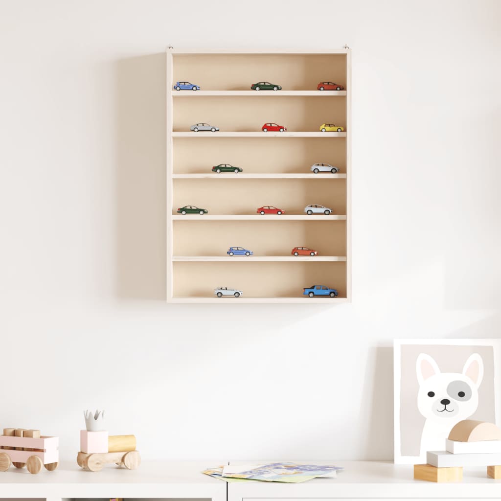 wooden collector's display cabinet with 6 shelves, 40x8.5x55 cm