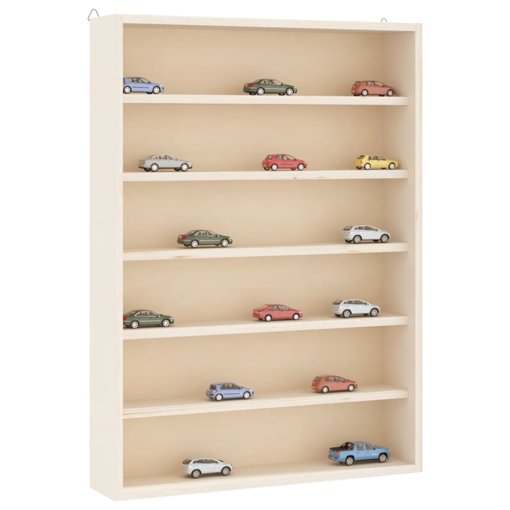 wooden collector's display cabinet with 6 shelves, 40x8.5x55 cm