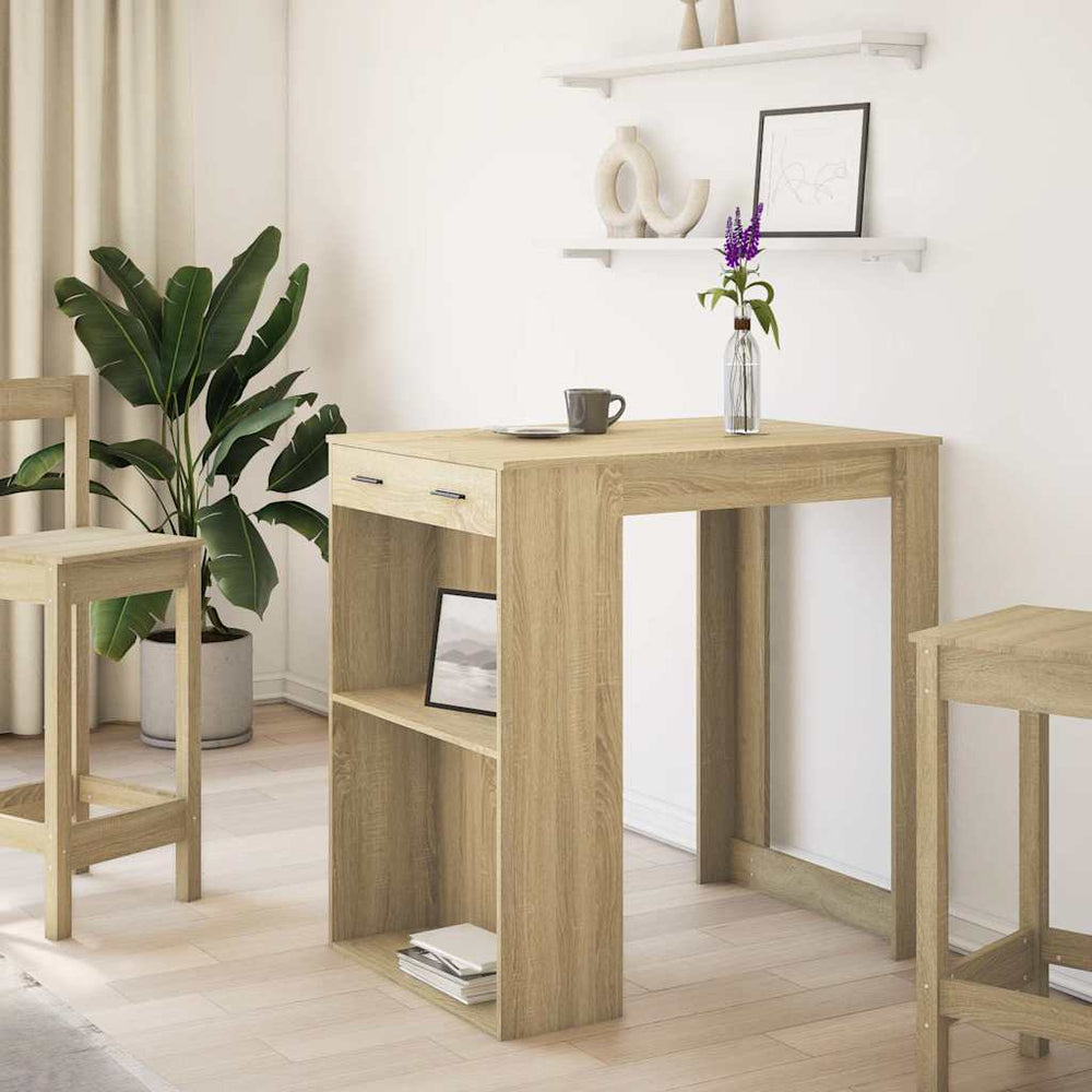 Bar table, Sonoma oak, 102x70x103.5cm, engineered wood
