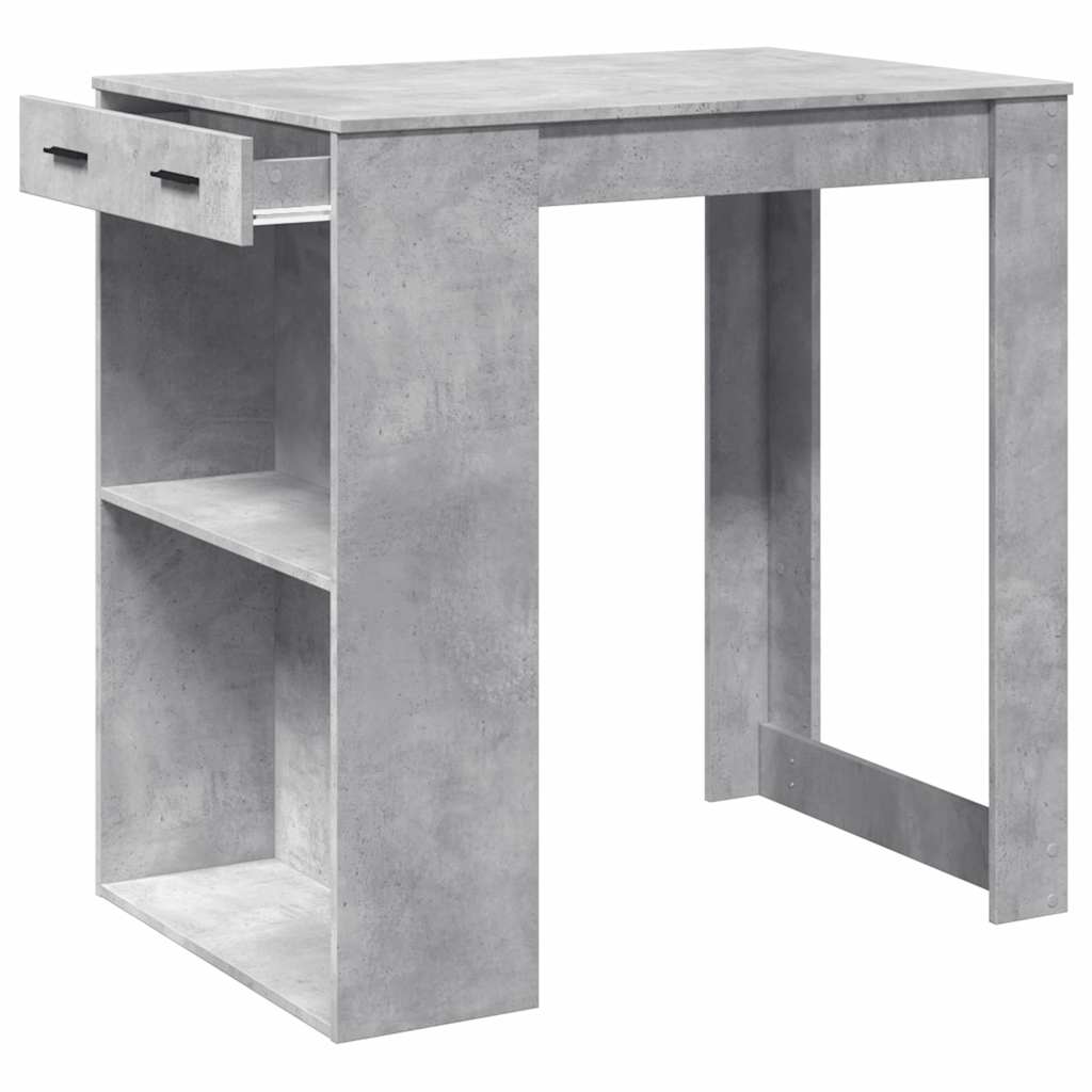 Bāra galds, betona pelēks, 102x70x103,5cm, apstrādāta koksne