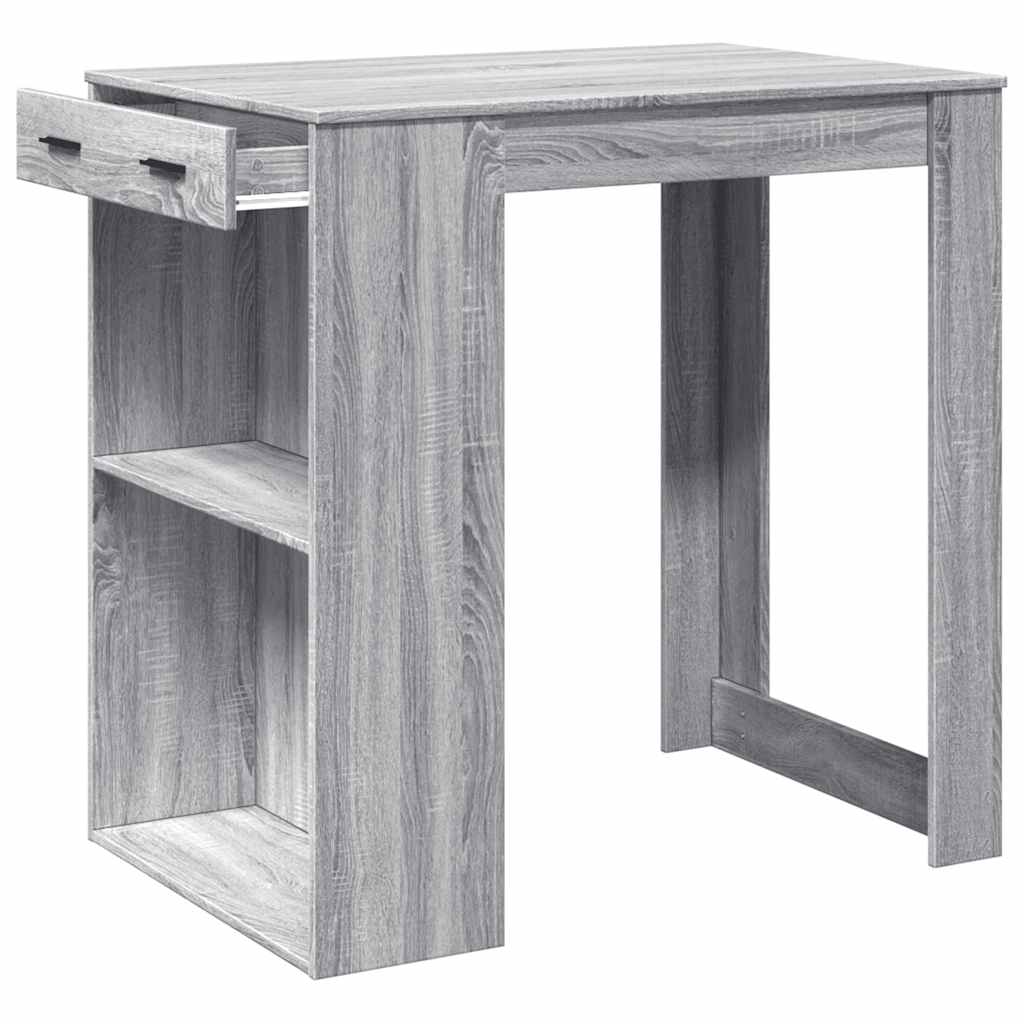 Bar table, gray oak, 102x70x103.5cm, engineered wood