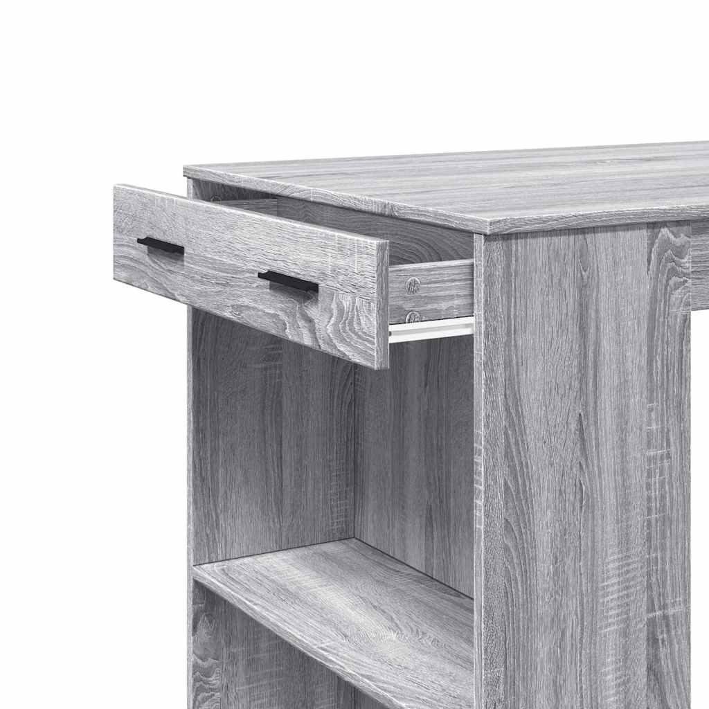 Bar table, gray oak, 102x70x103.5cm, engineered wood
