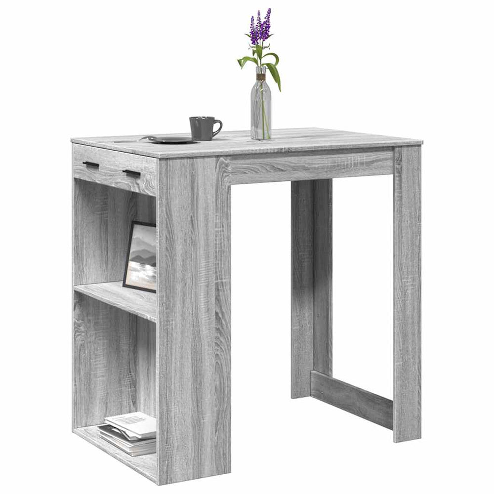 Bar table, gray oak, 102x70x103.5cm, engineered wood