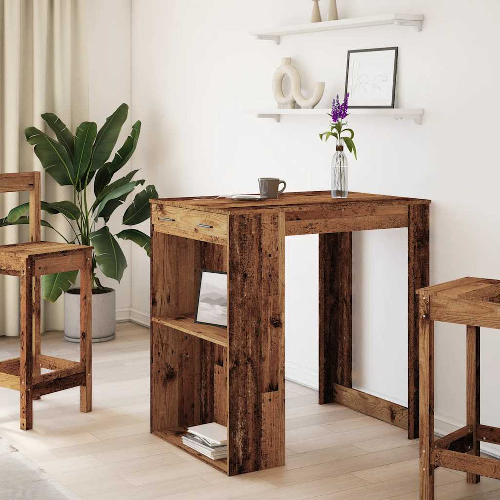 Bar table, wood, 102x70x103.5cm, finished wood