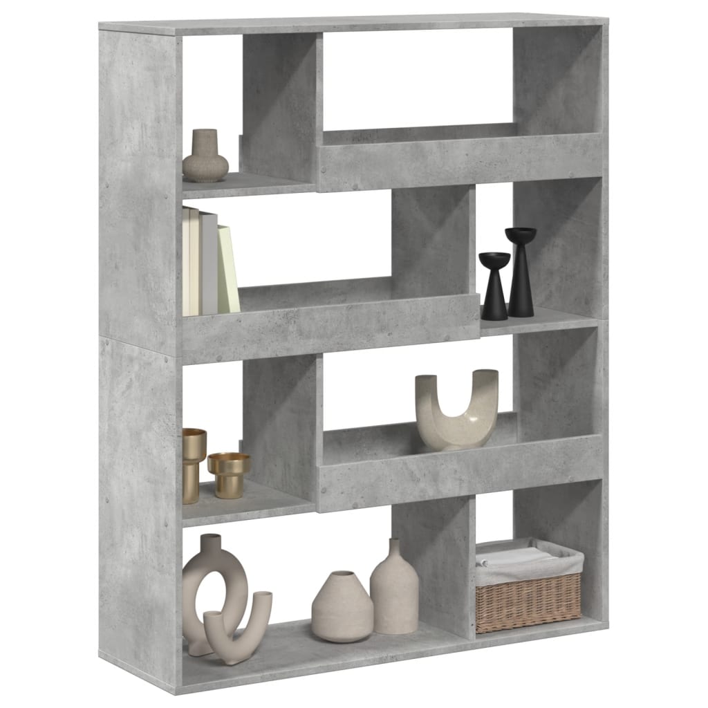 Bookcase, concrete gray, 100x33x125.5cm, engineered wood