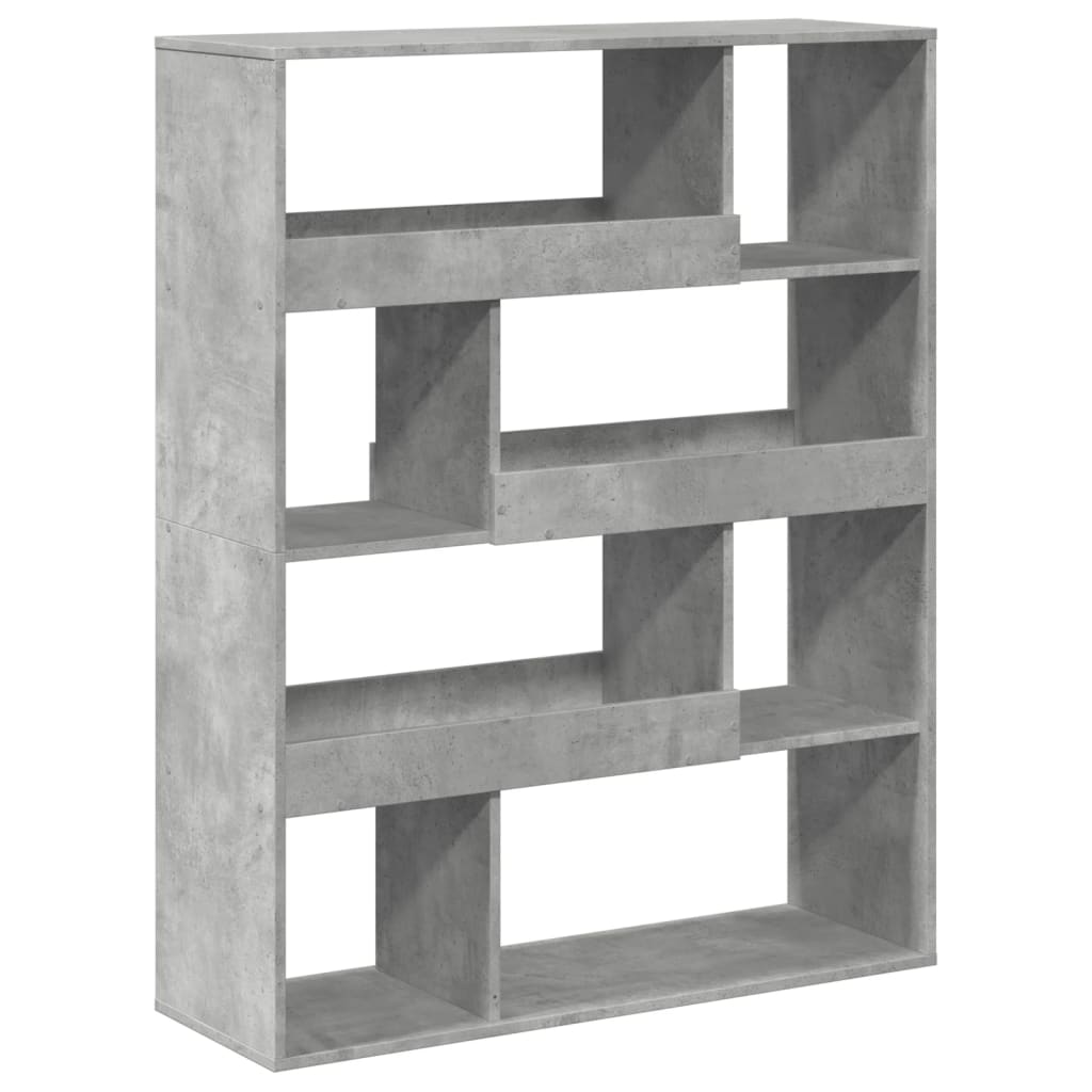 Bookcase, concrete gray, 100x33x125.5cm, engineered wood