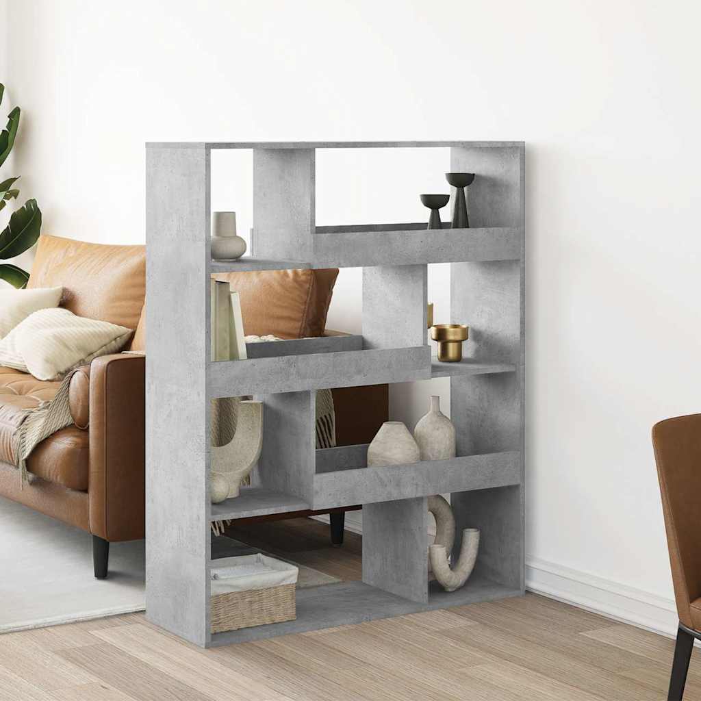 Bookcase, concrete gray, 100x33x125.5cm, engineered wood