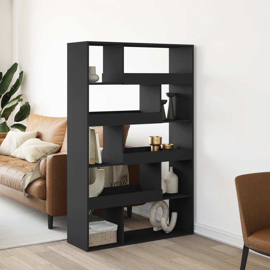 Bookcase, black, 100x33x156.5cm, engineered wood