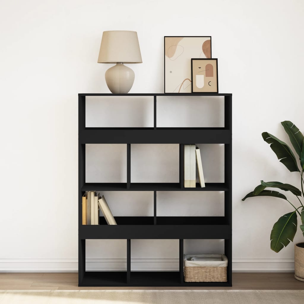 Bookcase, black, 100x33x125.5cm, engineered wood