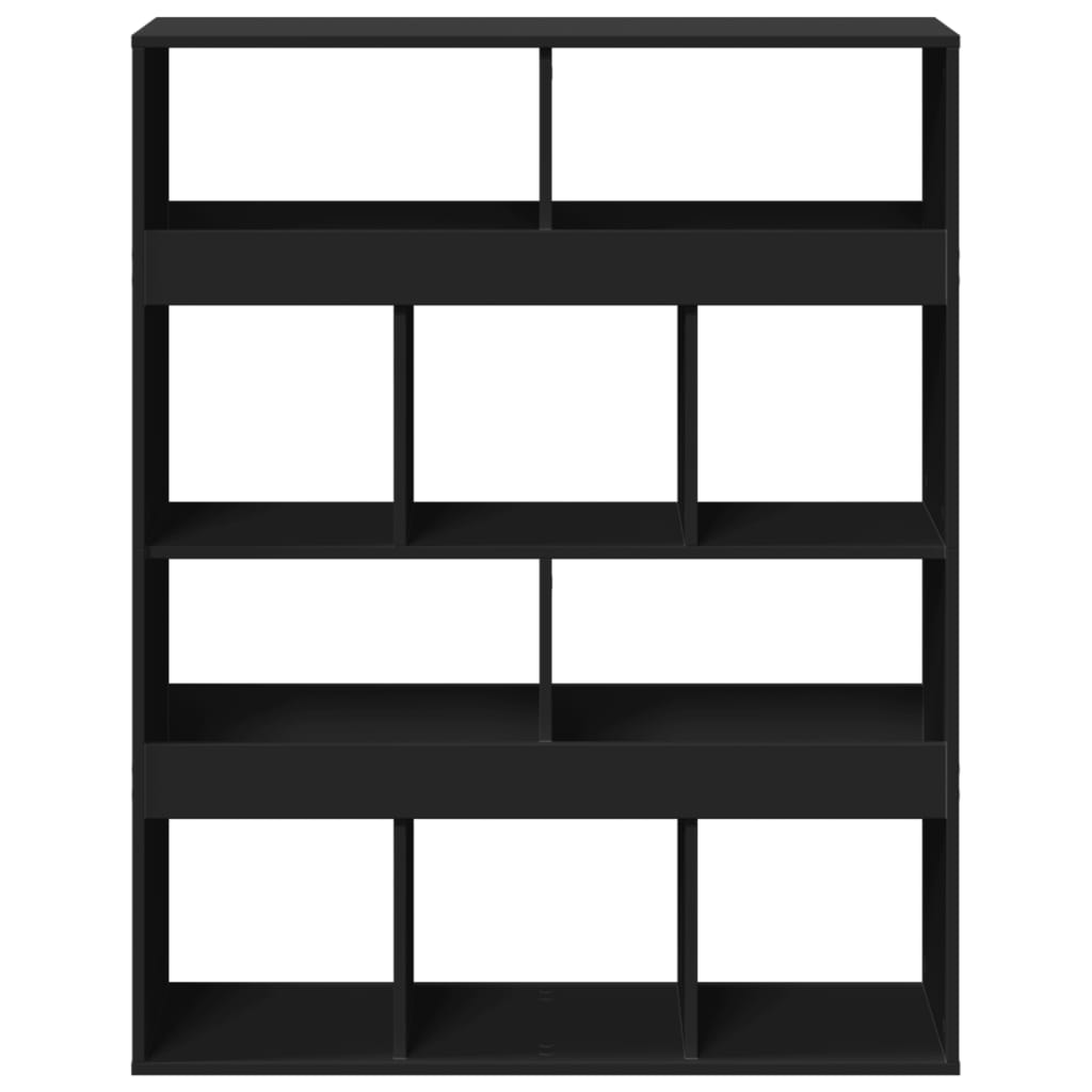 Bookcase, black, 100x33x125.5cm, engineered wood