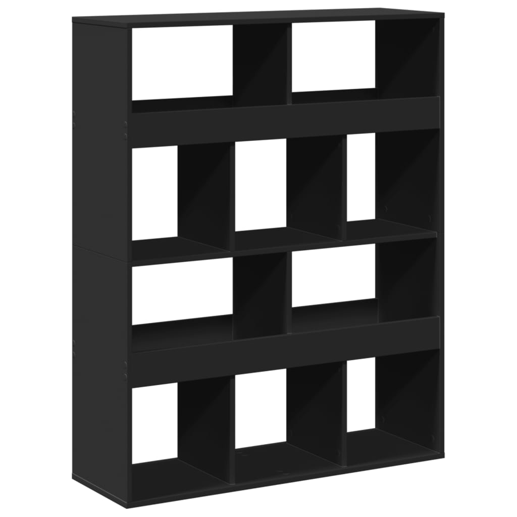 Bookcase, black, 100x33x125.5cm, engineered wood