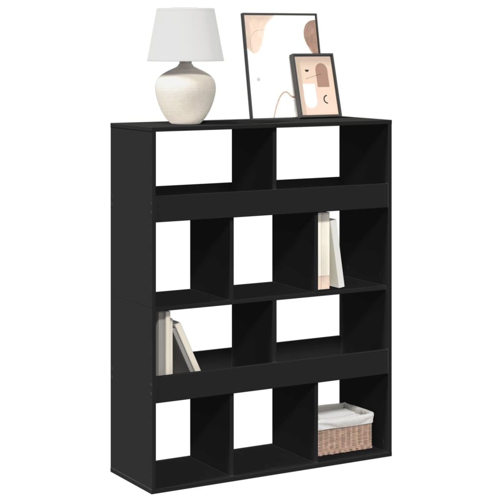 Bookcase, black, 100x33x125.5cm, engineered wood