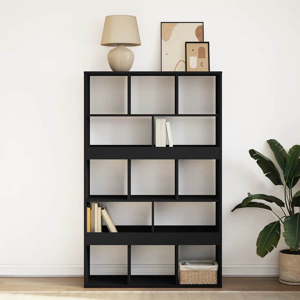 Bookcase, black, 100x33x156.5cm, engineered wood