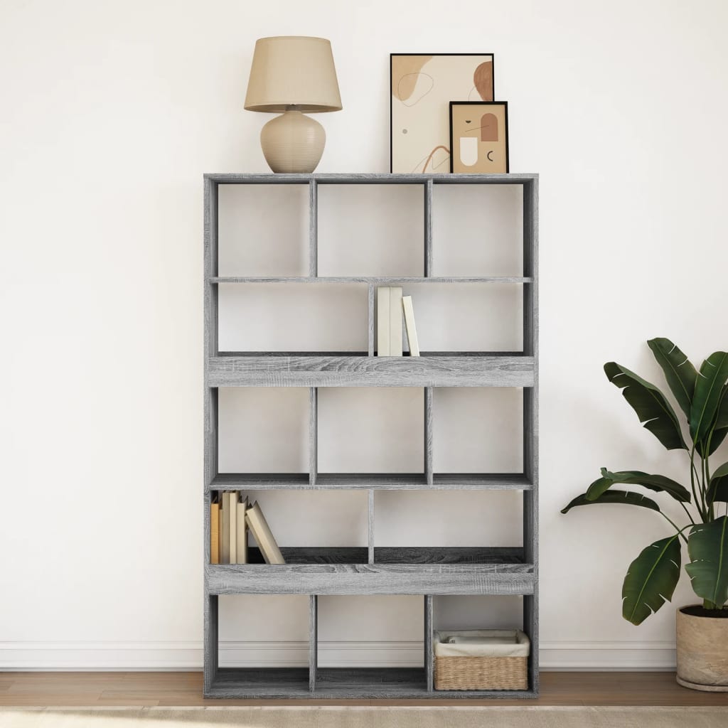 Bookcase, grey oak, 100x33x156.5cm, engineered wood