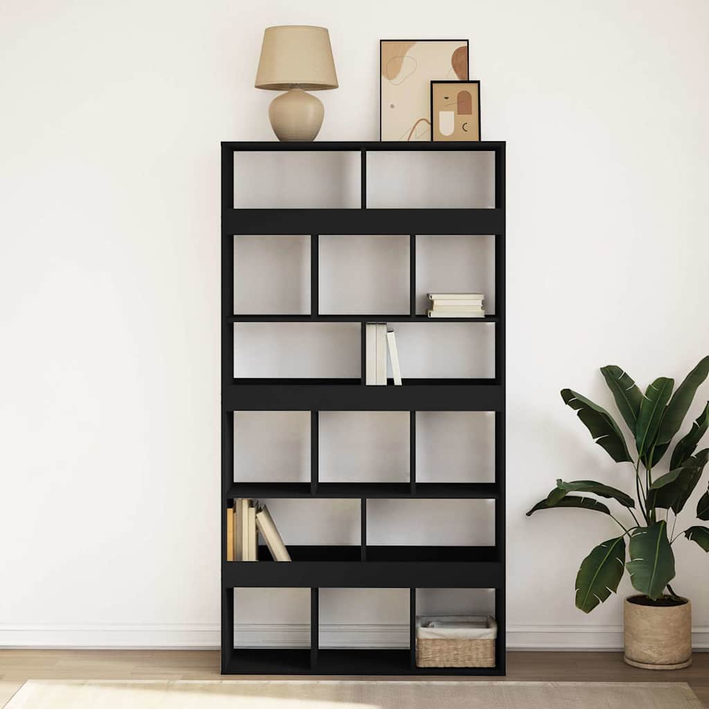 Bookcase, black, 100x33x187.5cm, engineered wood
