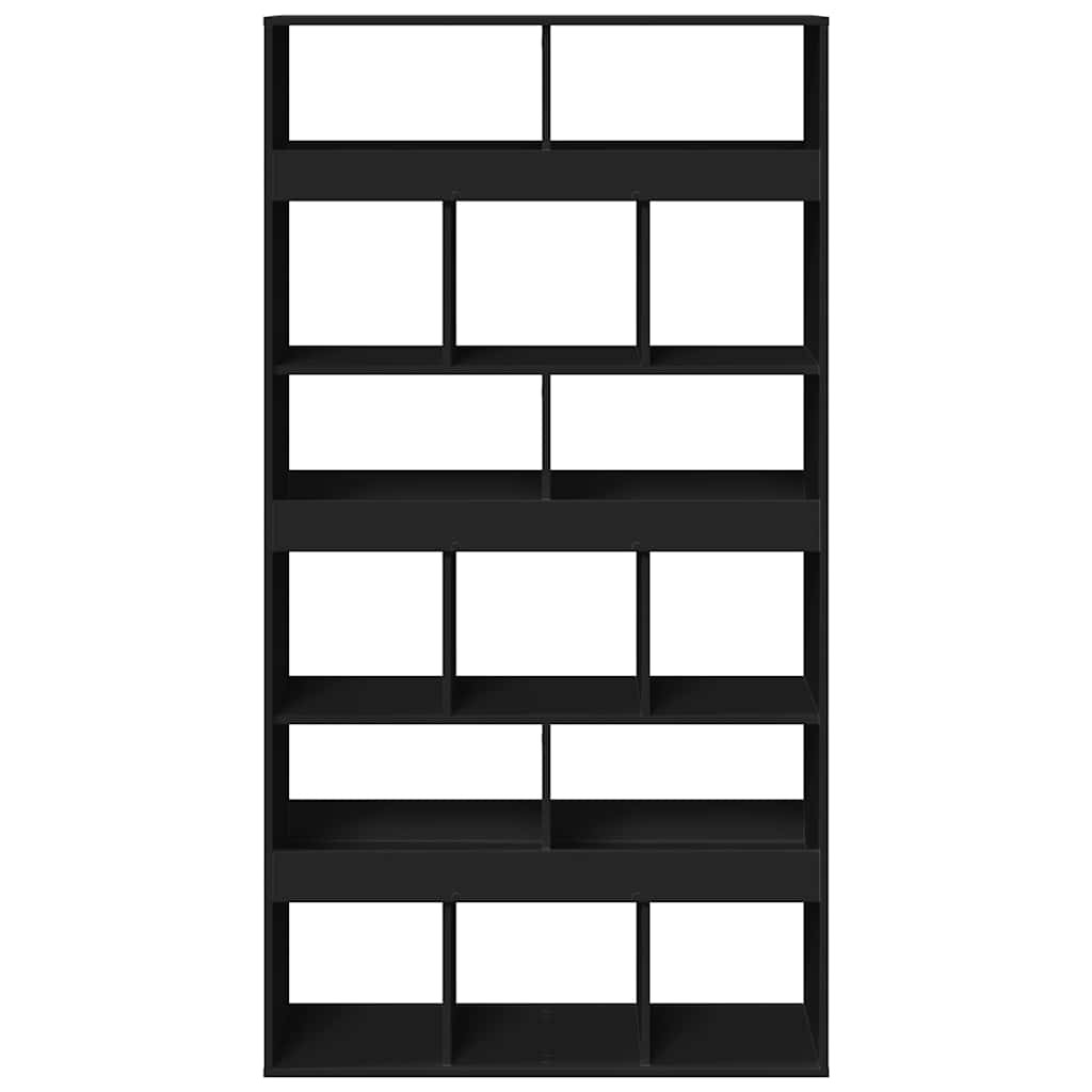 Bookcase, black, 100x33x187.5cm, engineered wood