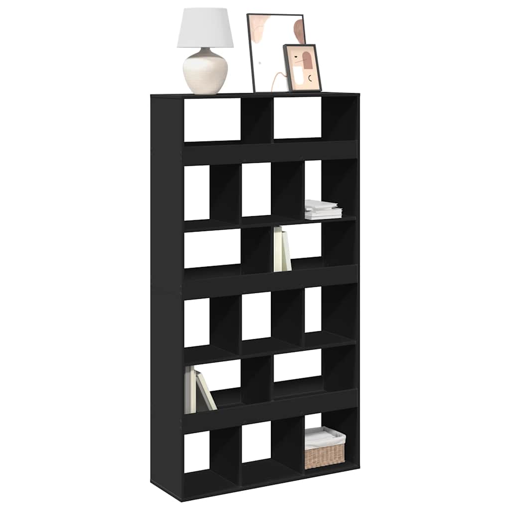 Bookcase, black, 100x33x187.5cm, engineered wood