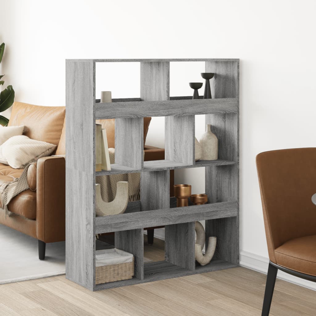 Room divider, gray oak, 100x33x125.5cm, wood