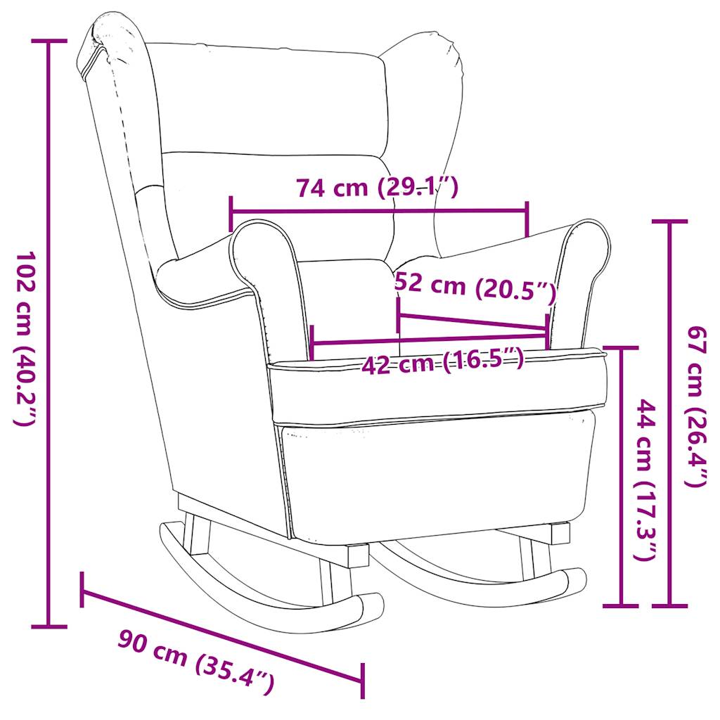 Supama kėdė Taupe 74x90x102 cm Audinys