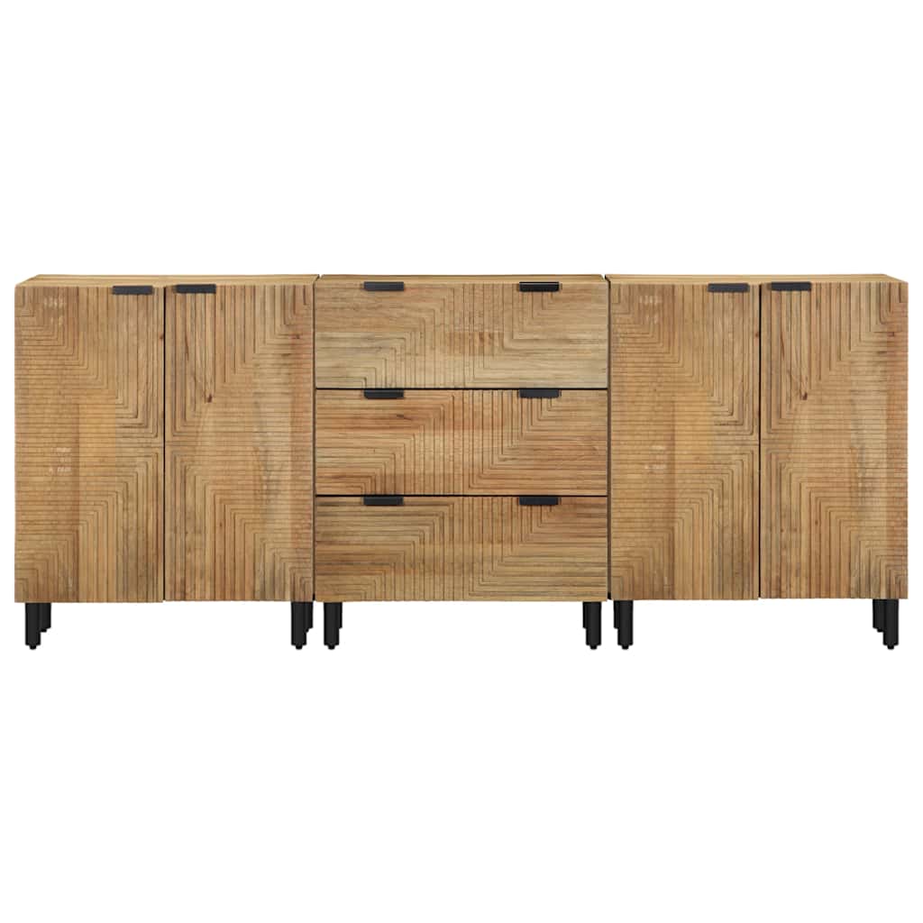 3 dalių indauja ruda 60x33x75 cm medžio masyvo mango