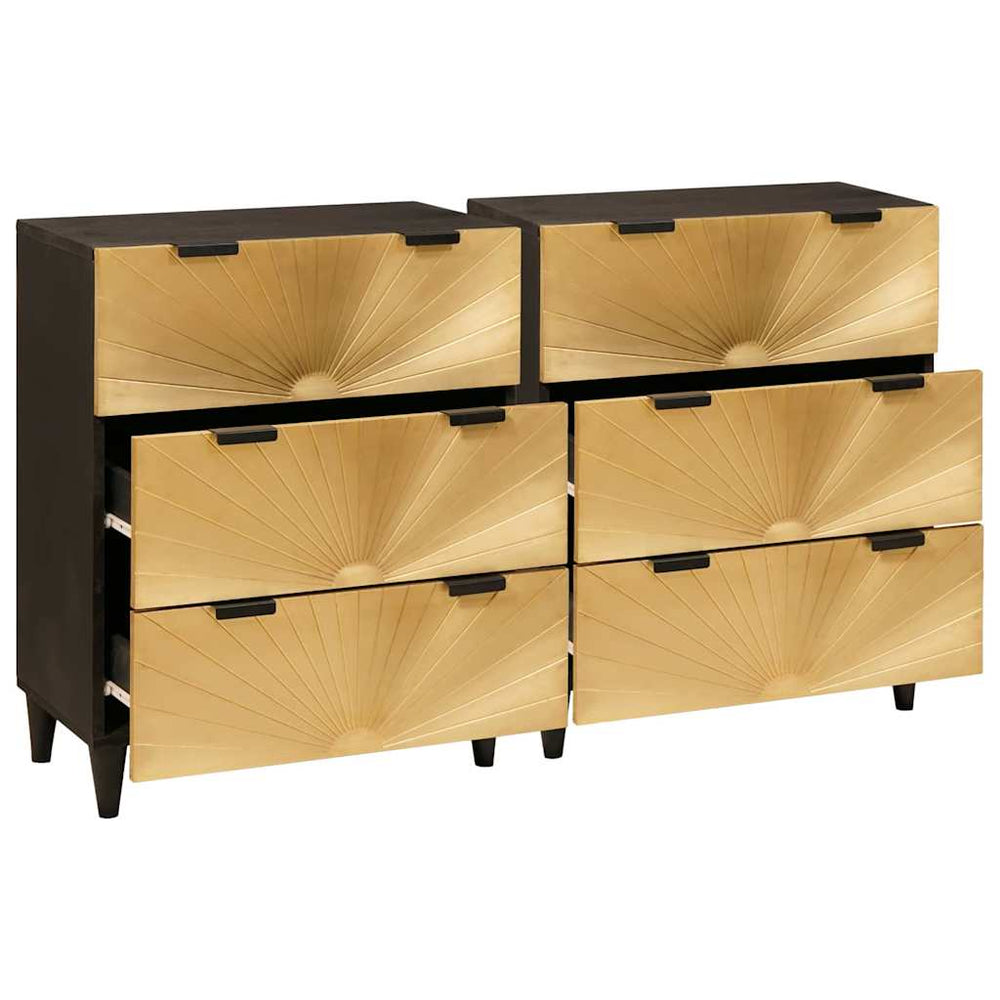 Kabalas 2 pcs Juodas ir auksinis 60 x 33 x 75 cm