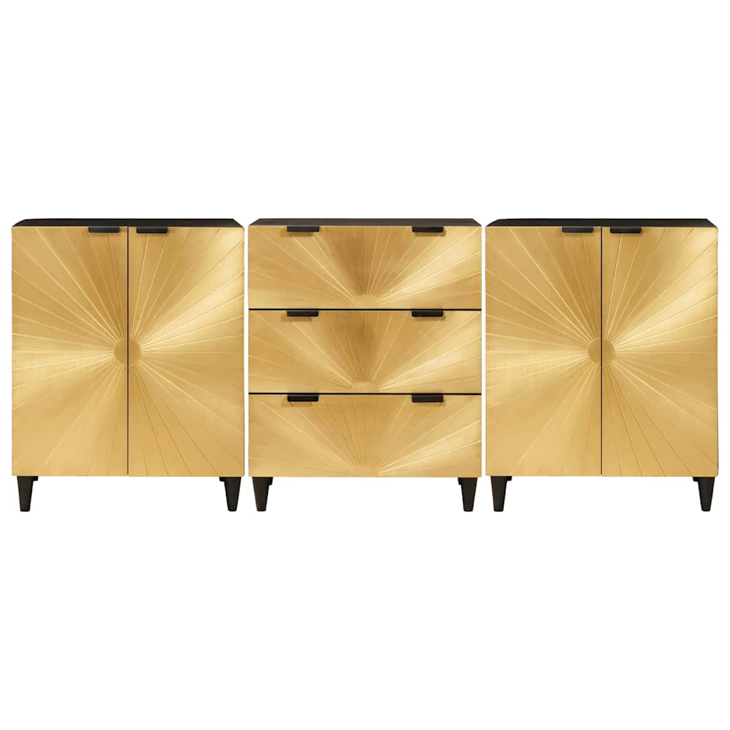 Kabalas 3 pcs Juodas ir auksinis 60 x 33 x 75 cm