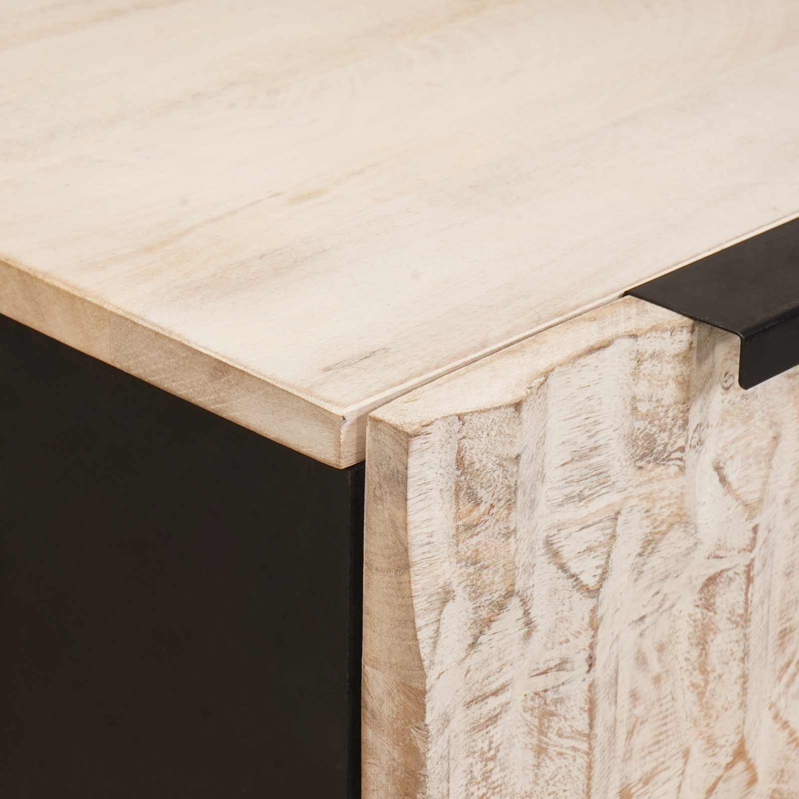 Kabal White washed finish Solid mango wood