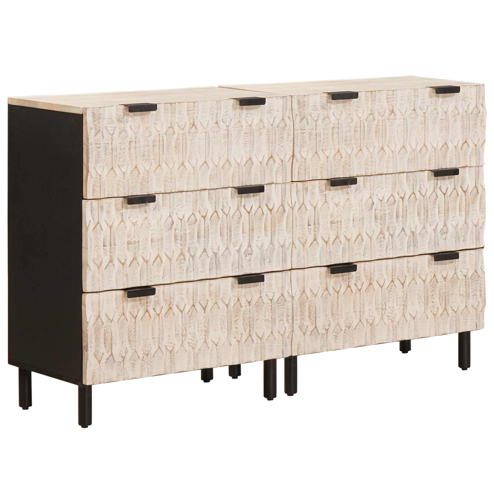 Kabal White washed finish Solid mango wood
