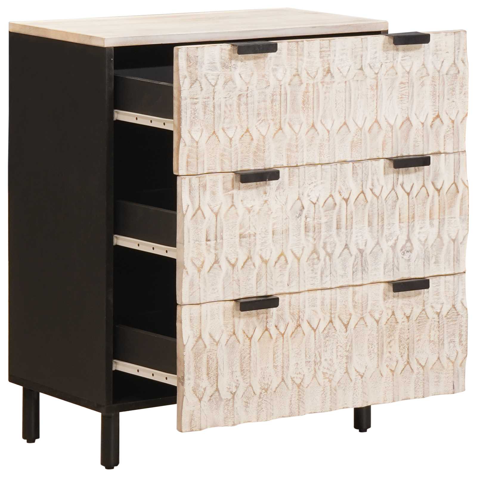 Kabal White washed finish Solid mango wood