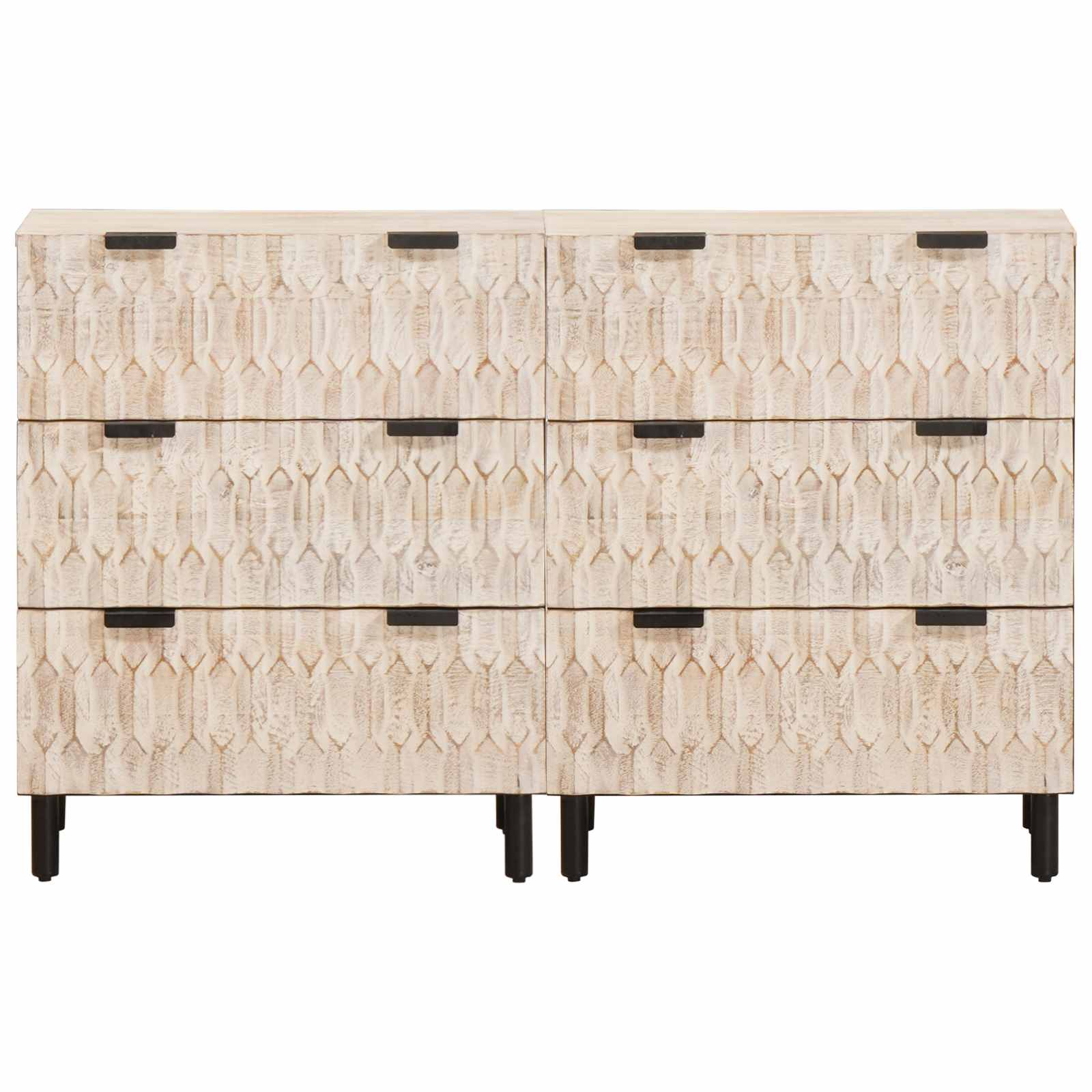 Kabal White washed finish Solid mango wood