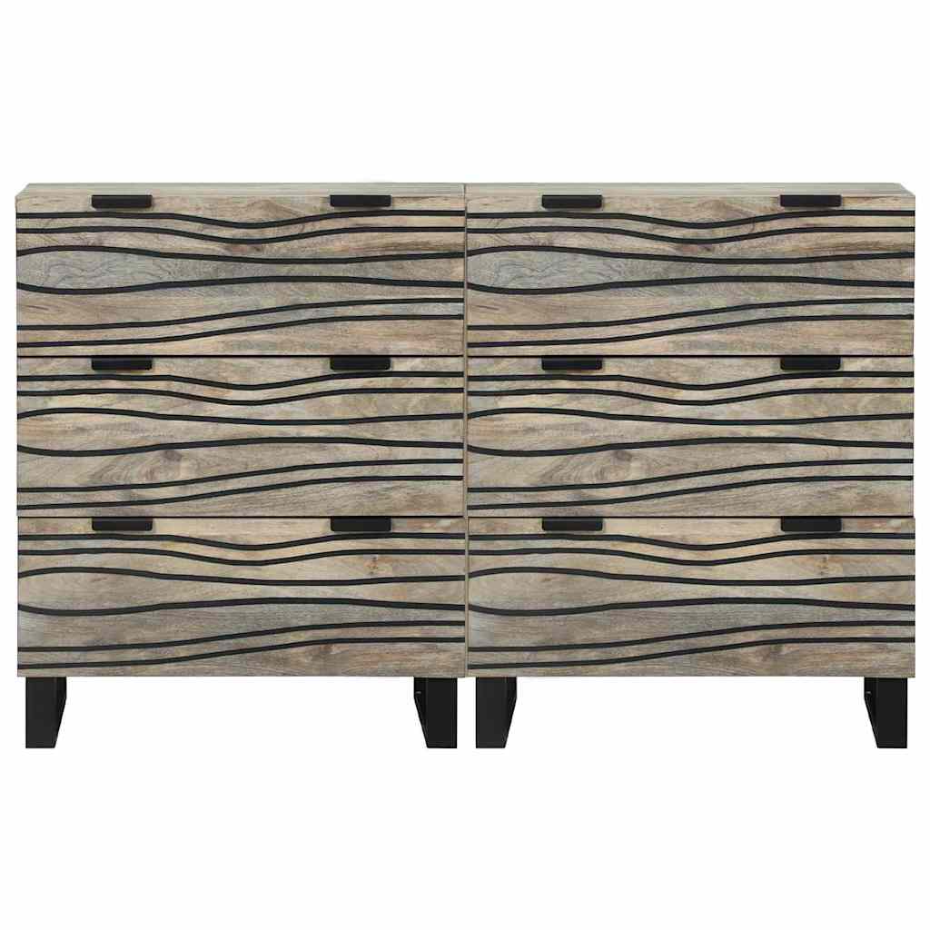 Šoninės lentynos su stalčių Kita su saugykla 2 pcs Balta 60 x 33,5 x 75 cm