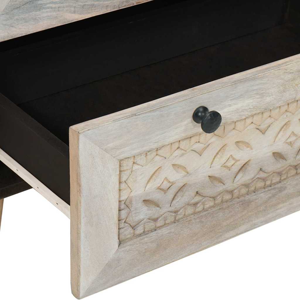 Kabalas 2 pcs Balta 60 x 33 x 75 cm mango medienos masyvas