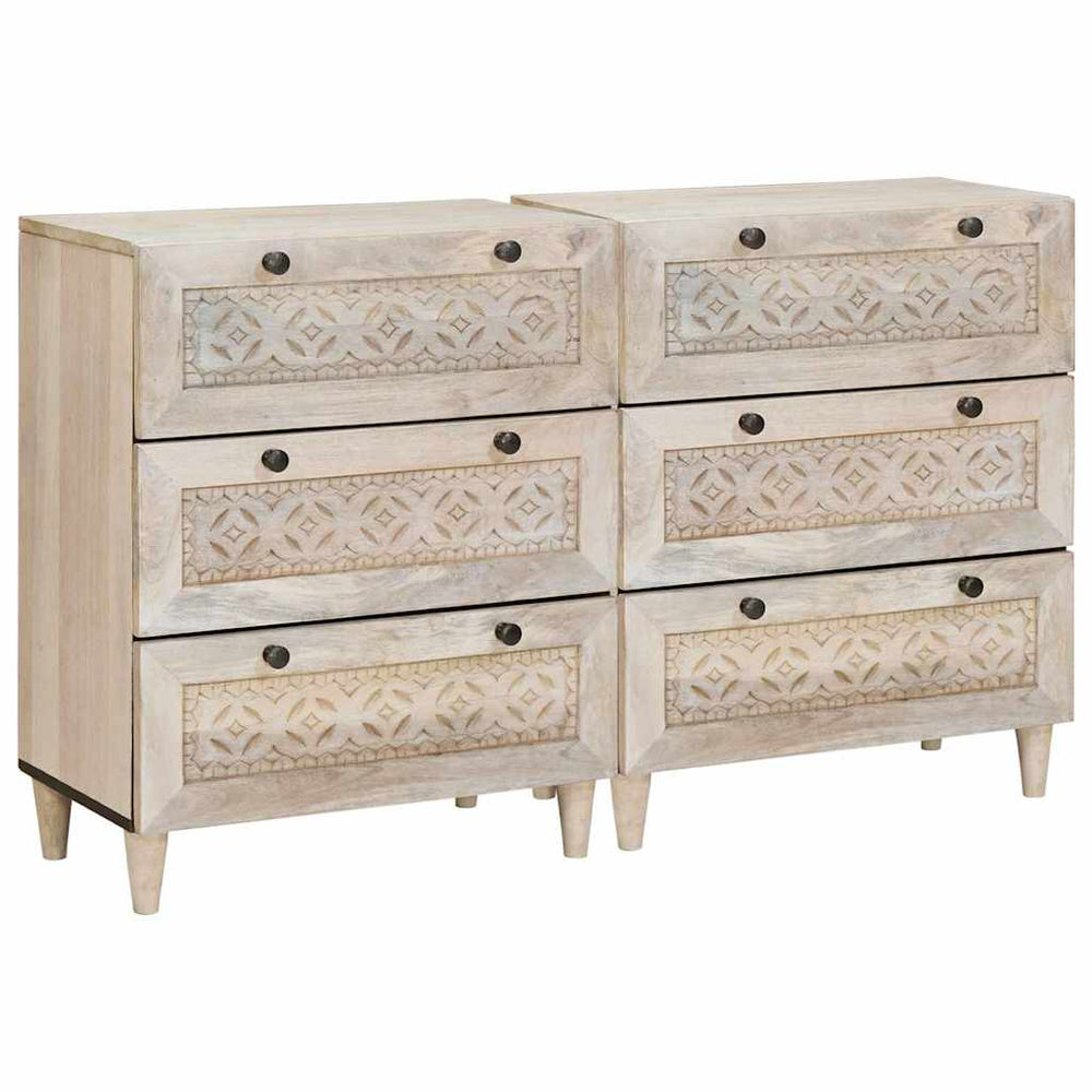 Kabalas 2 pcs Balta 60 x 33 x 75 cm mango medienos masyvas