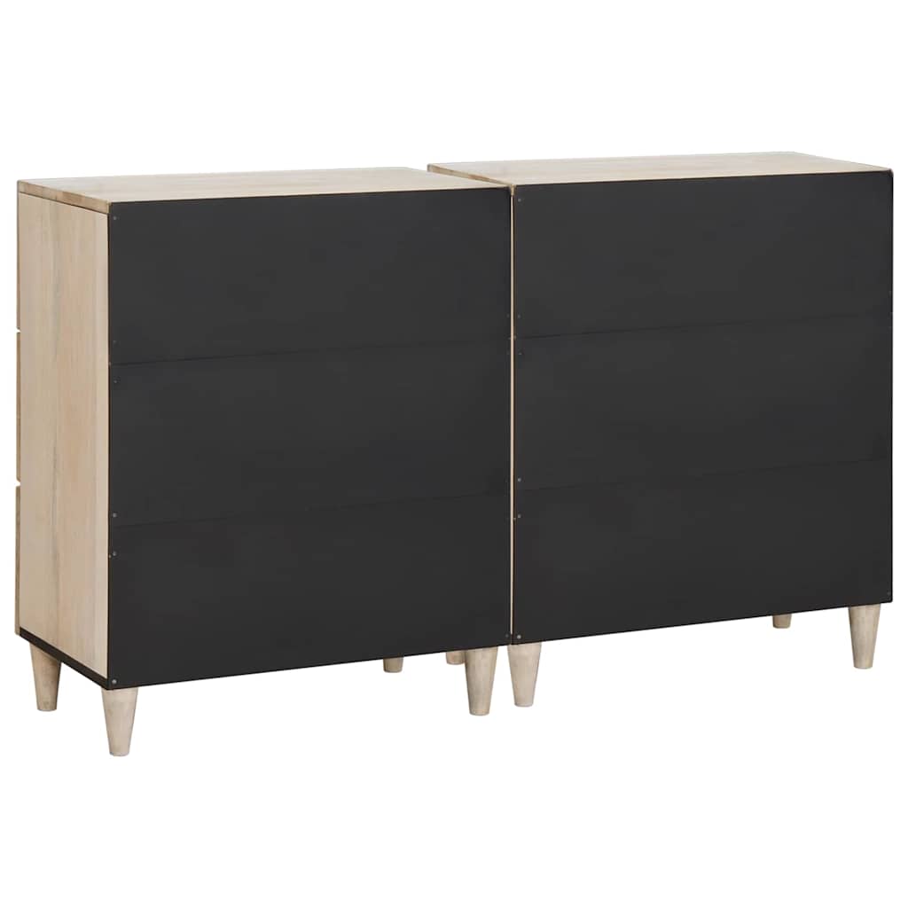 Kabalas 2 pcs Balta 120 x 33,5 x 75 cm mango medienos masyvas